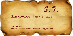 Simkovics Terézia névjegykártya